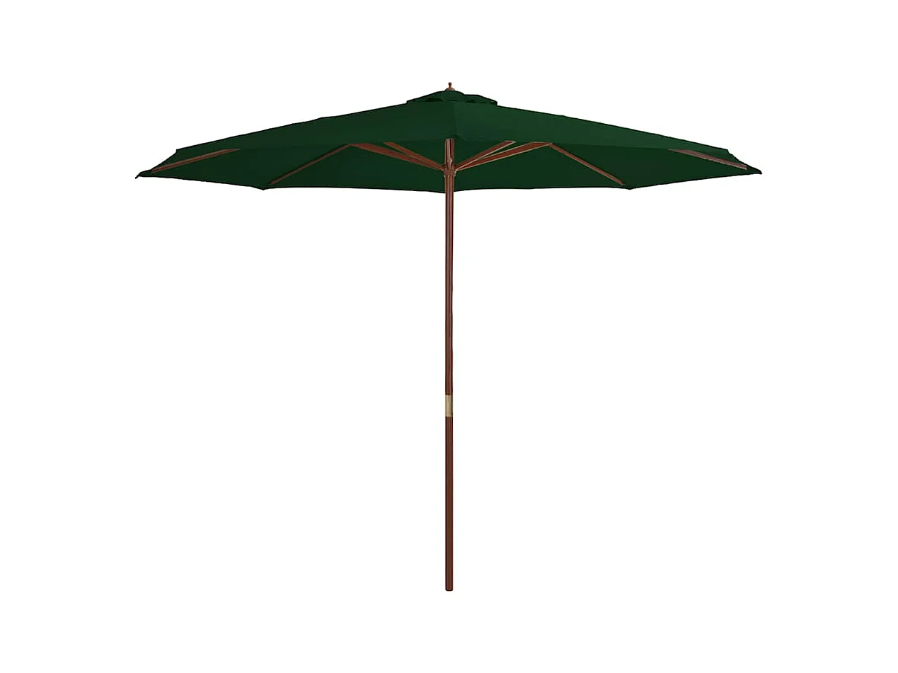 Hollywood  Parasol d'extérieur avec mât en bois 350 cm Vert