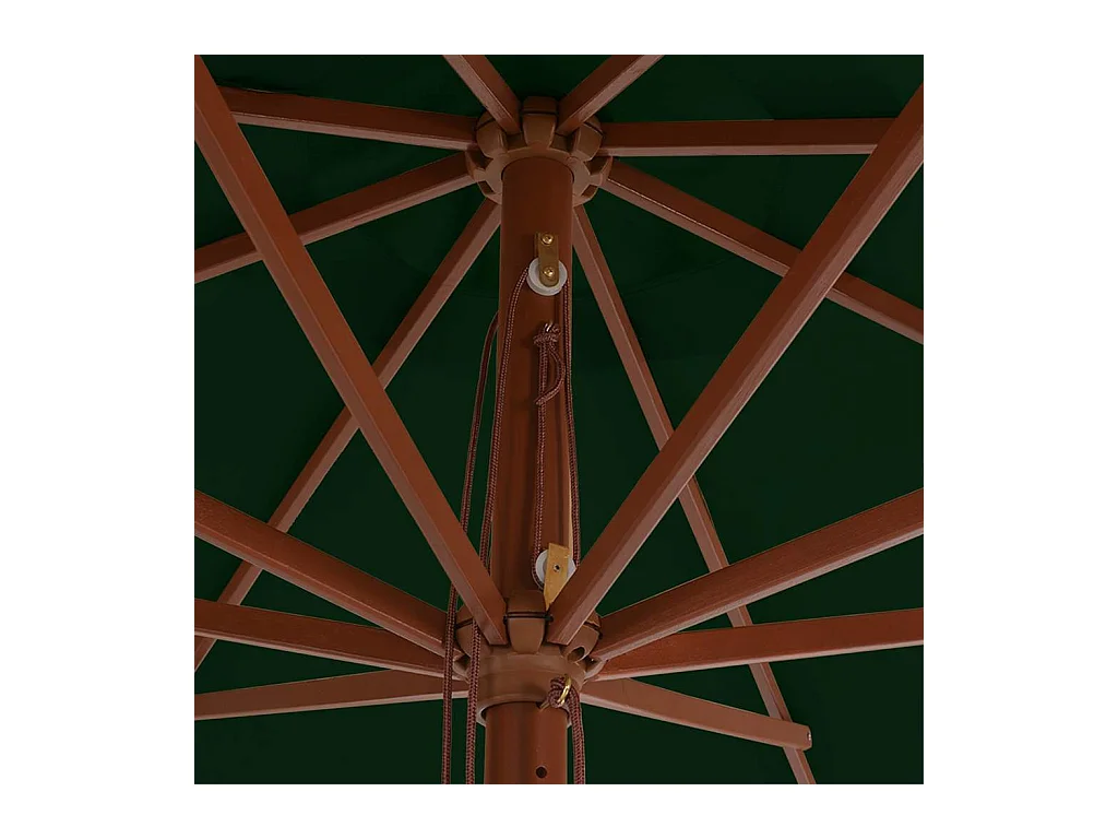 Hollywood  Parasol d'extérieur avec mât en bois 350 cm Vert