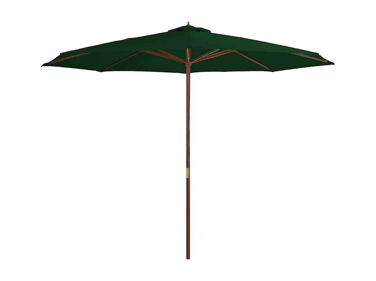 Hollywood  Parasol d'extérieur avec mât en bois 350 cm Vert