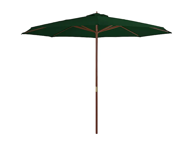 Hollywood  Parasol met houten paal 350 cm groen