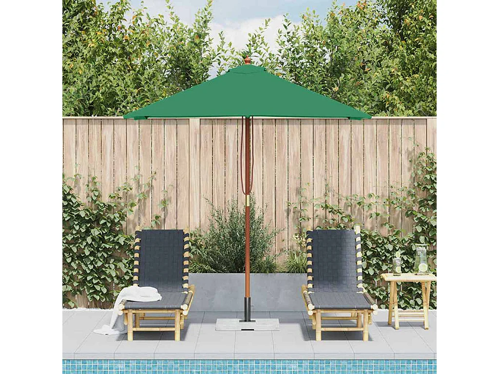 Keano  Parasol met houten paal 150x200 cm groen