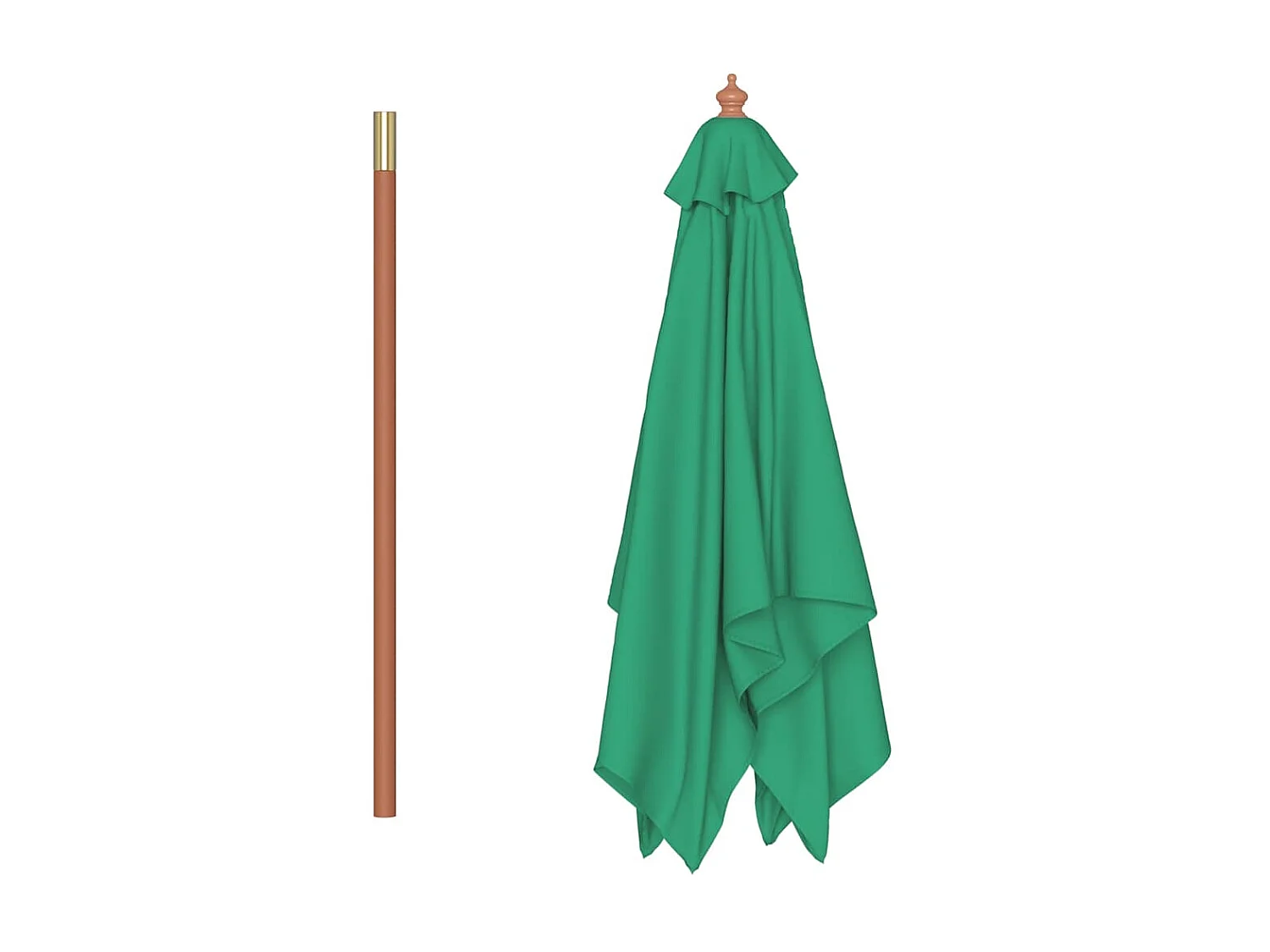 Keano  Parasol met houten paal 150x200 cm groen
