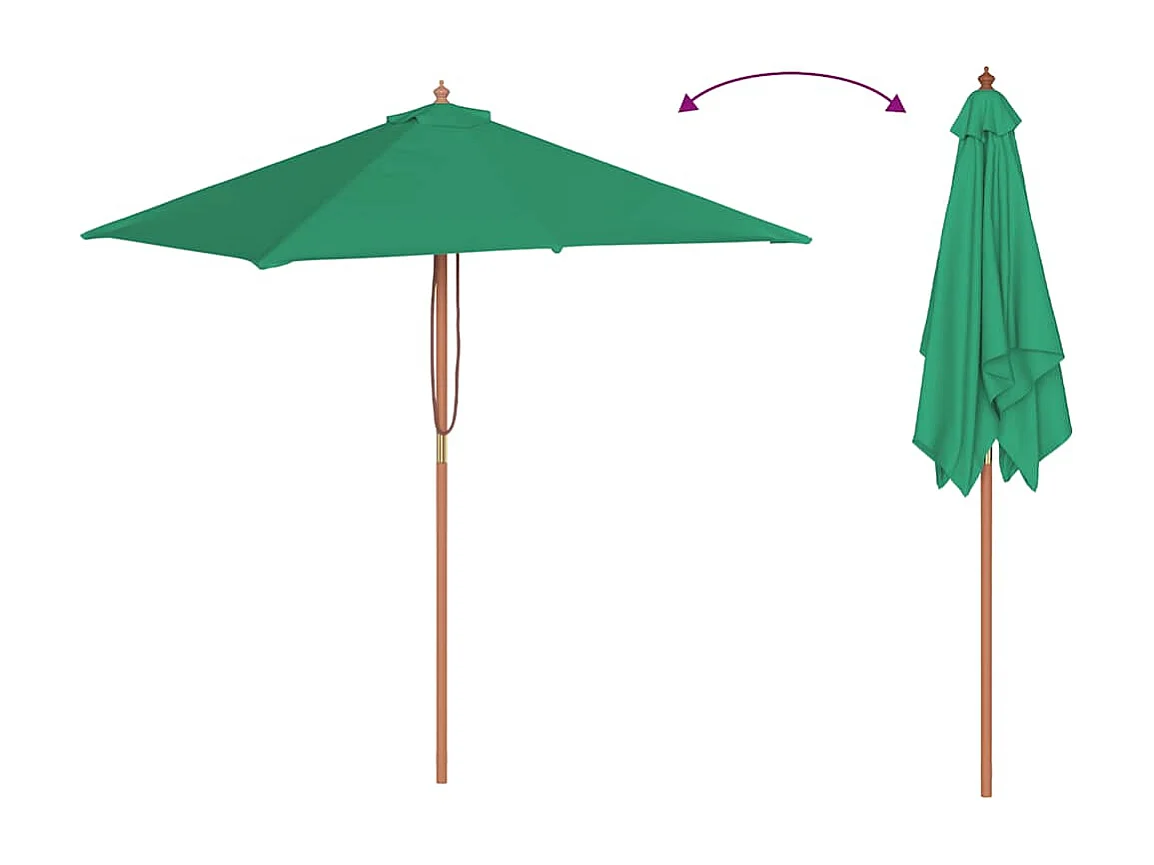 Keano  Parasol met houten paal 150x200 cm groen