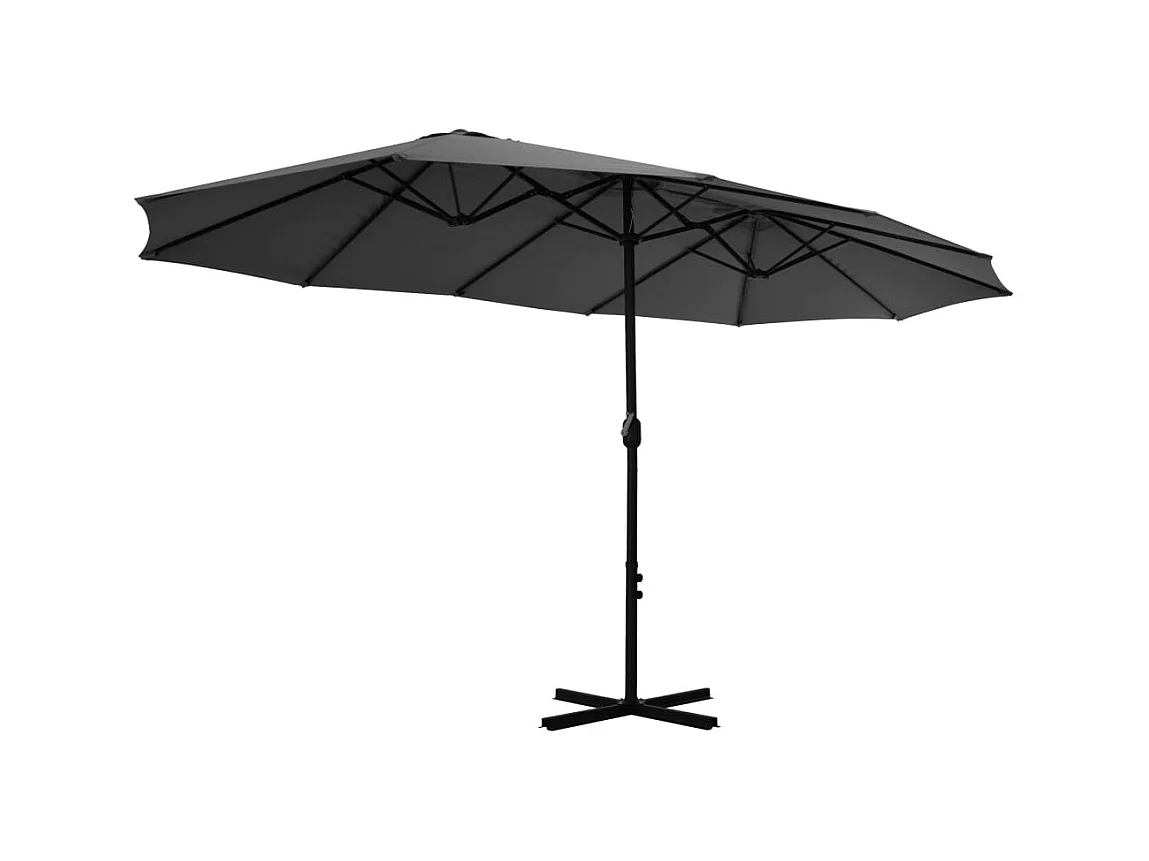 Kustaa  Sombrilla de jardín con palo de aluminio 460x270 cm antracita