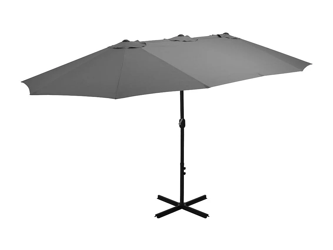 Kustaa  Sombrilla de jardín con palo de aluminio 460x270 cm antracita