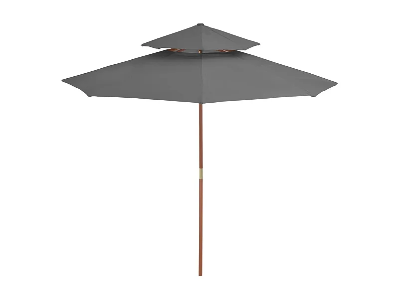 Faylyn  Sombrilla de dos niveles con palo de madera antracita 270 cm