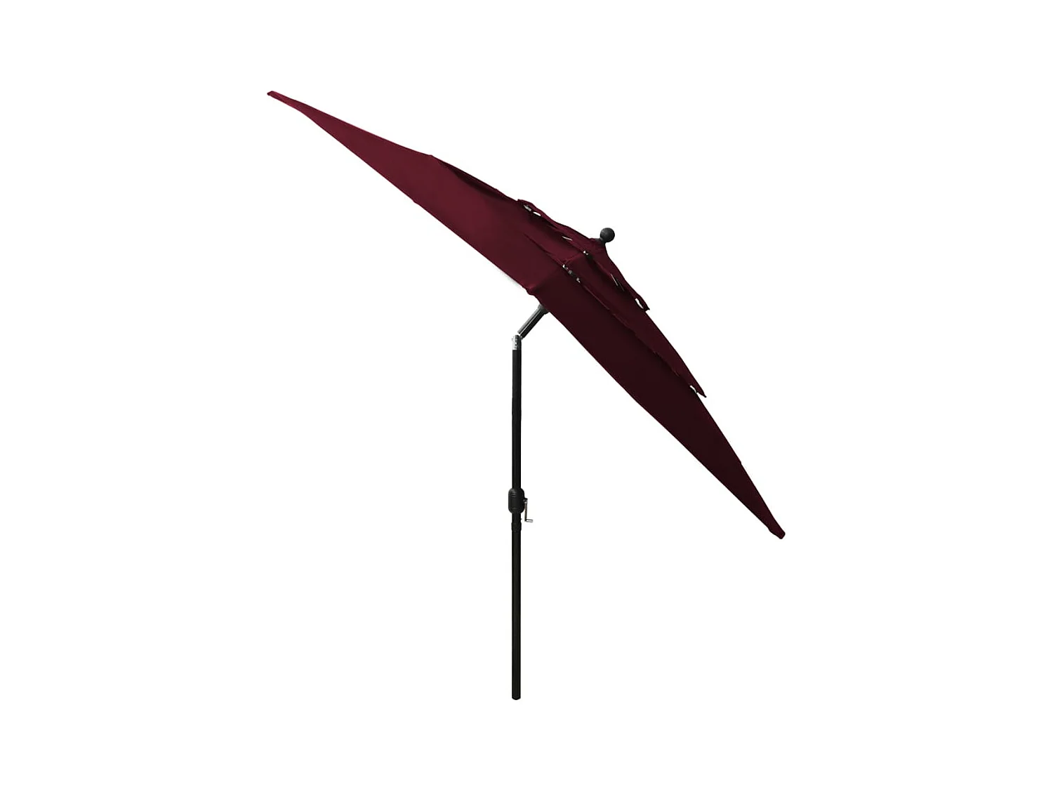Mart  Parasol de jardin à 3 niveaux mât en aluminium rouge bordeaux