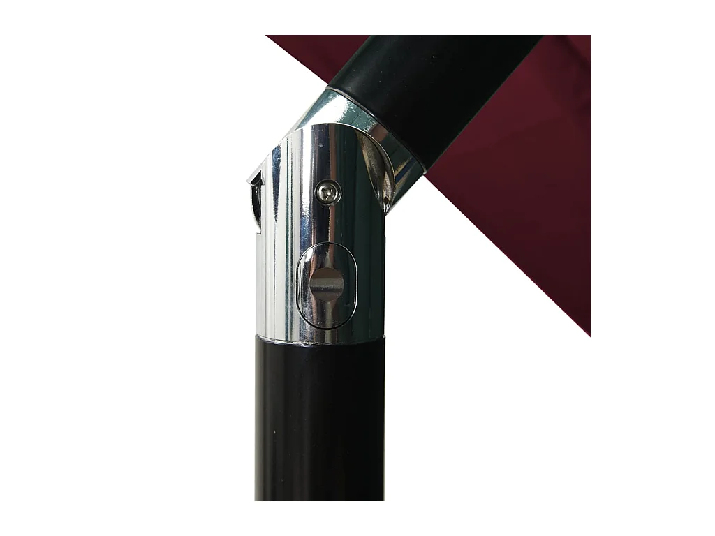 Mart  Parasol de jardin à 3 niveaux mât en aluminium rouge bordeaux