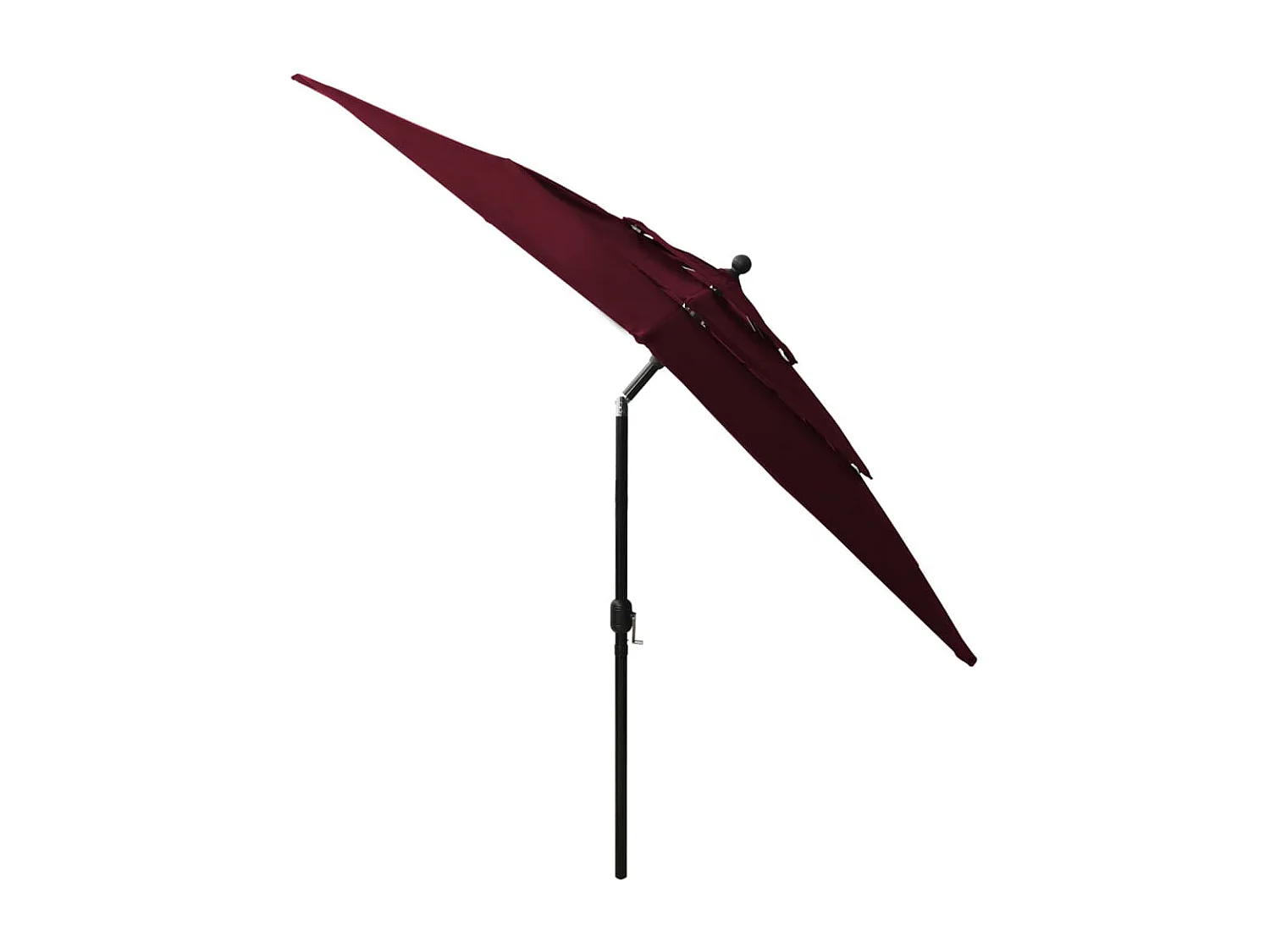 Mart  Parasol de jardin à 3 niveaux mât en aluminium rouge bordeaux