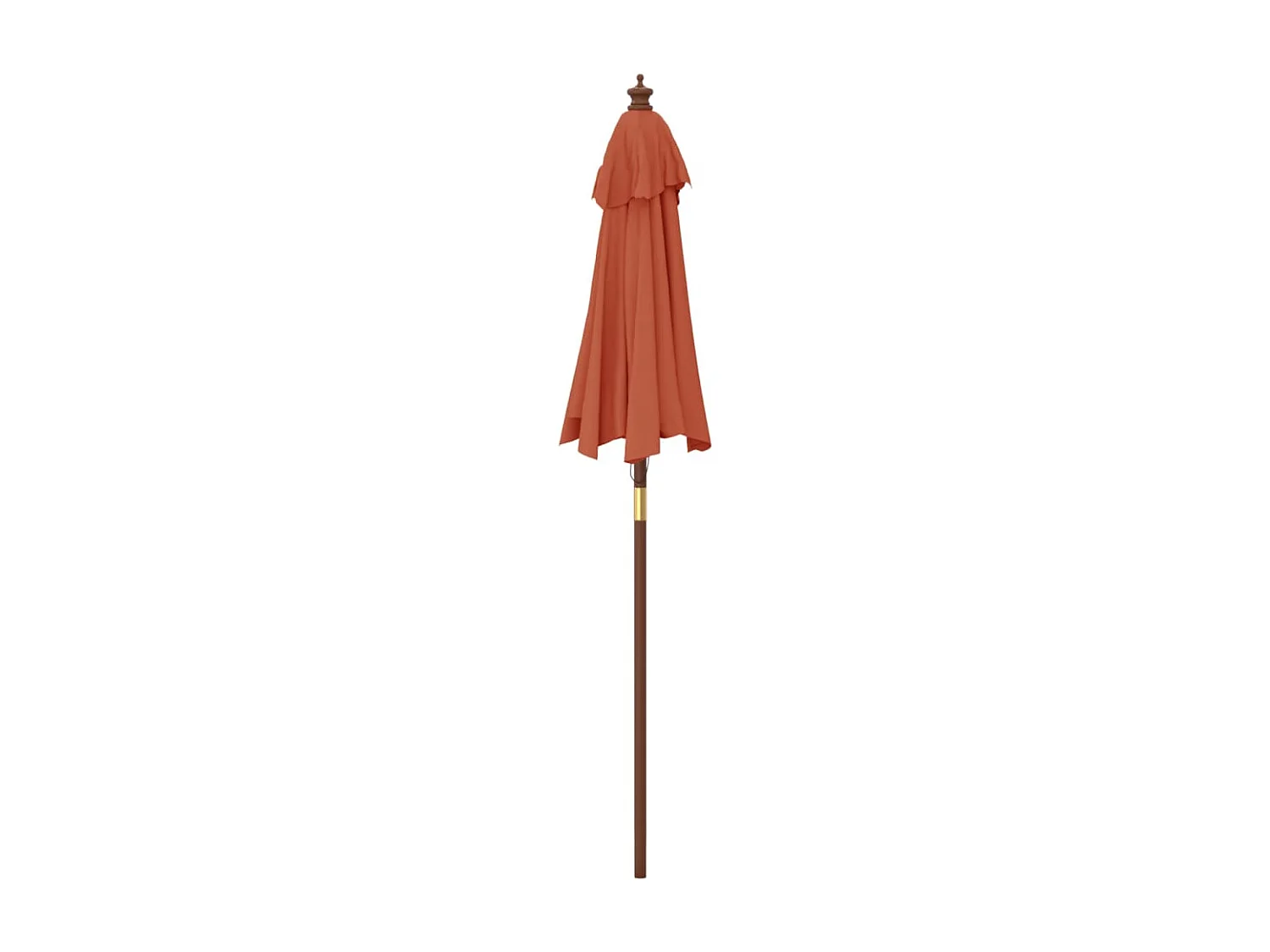 Delinra  Parasol de jardin avec mât en bois terre cuite 196x231 cm