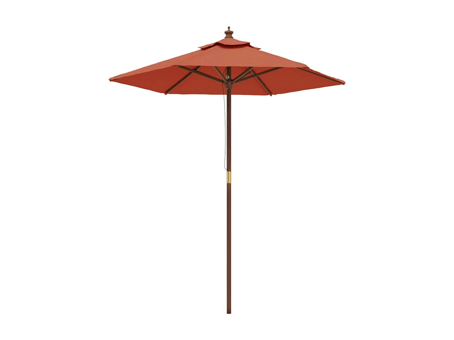 Delinra  Parasol de jardin avec mât en bois terre cuite 196x231 cm