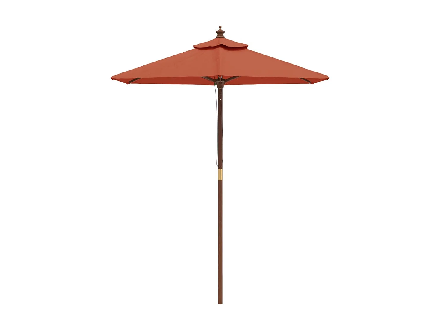Delinra  Parasol de jardin avec mât en bois terre cuite 196x231 cm