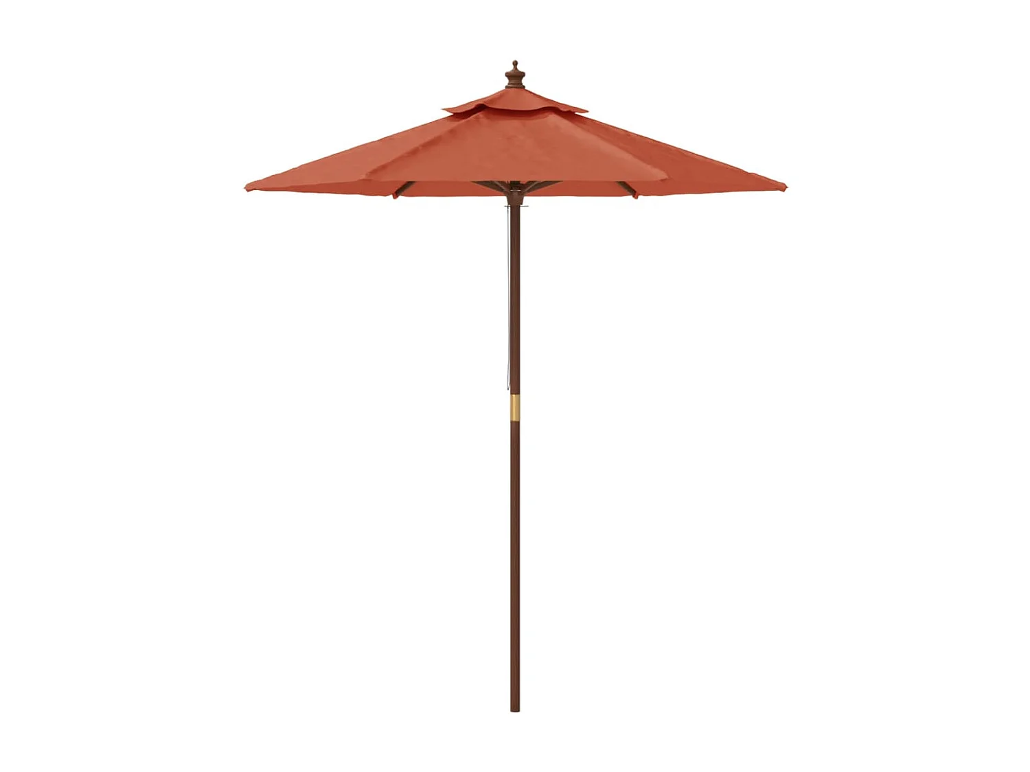 Delinra  Parasol de jardin avec mât en bois terre cuite 196x231 cm