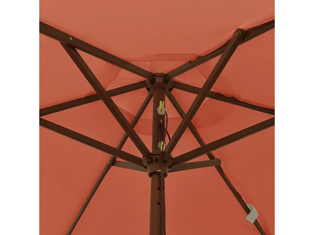 Delinra  Parasol de jardin avec mât en bois terre cuite 196x231 cm