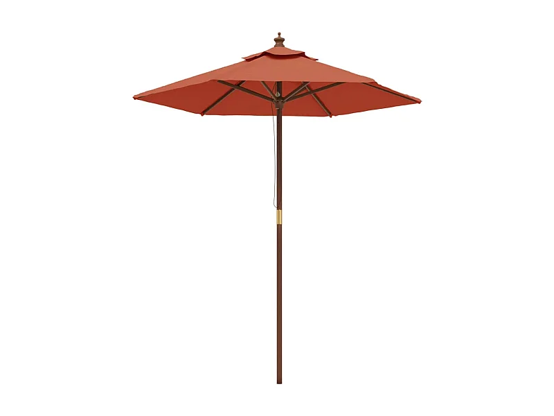Delinra  Parasol de jardin avec mât en bois terre cuite 196x231 cm