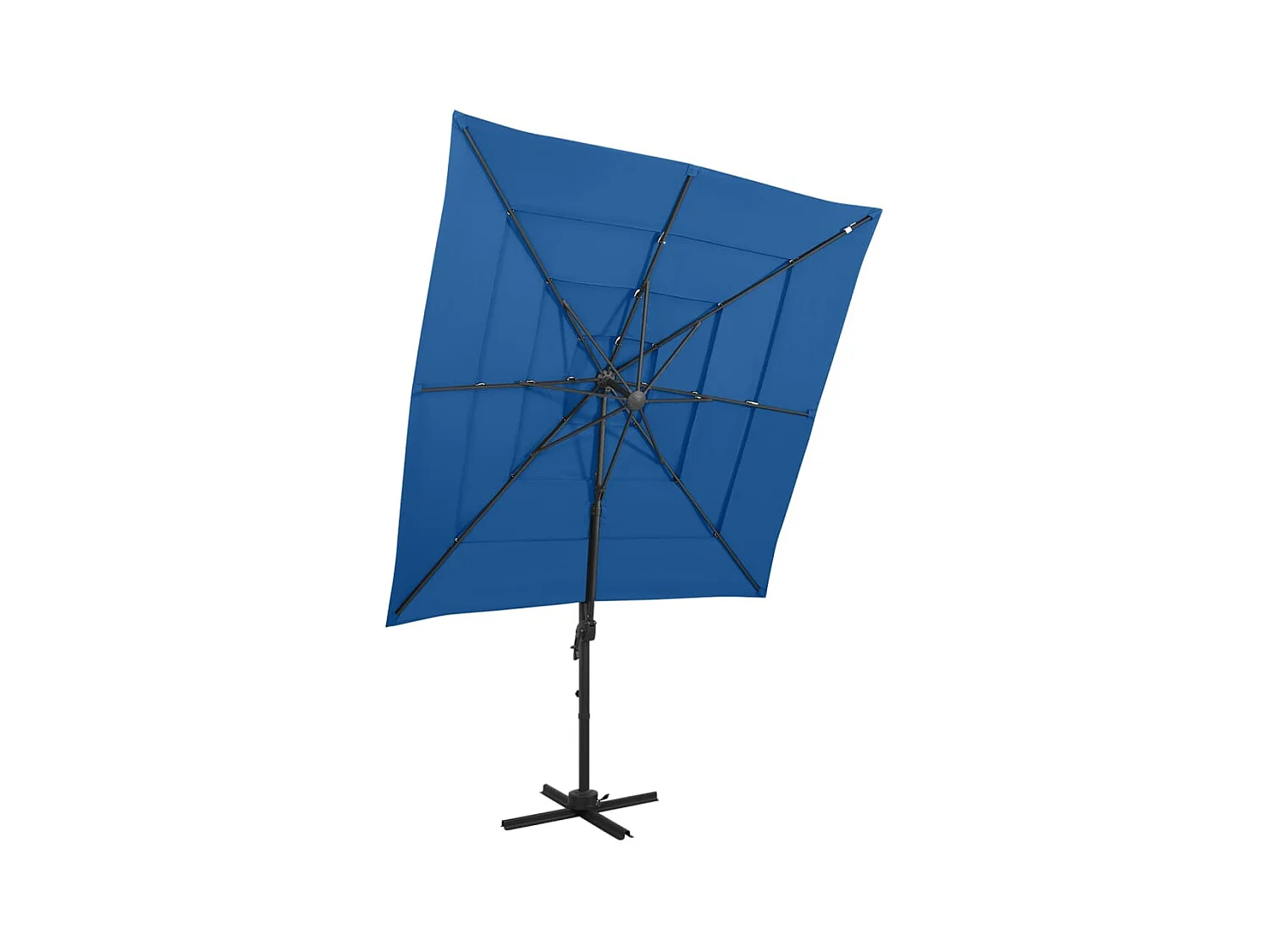 Zyldar  Sombrilla jardín 4 niveles palo aluminio azul celeste 250x250cm