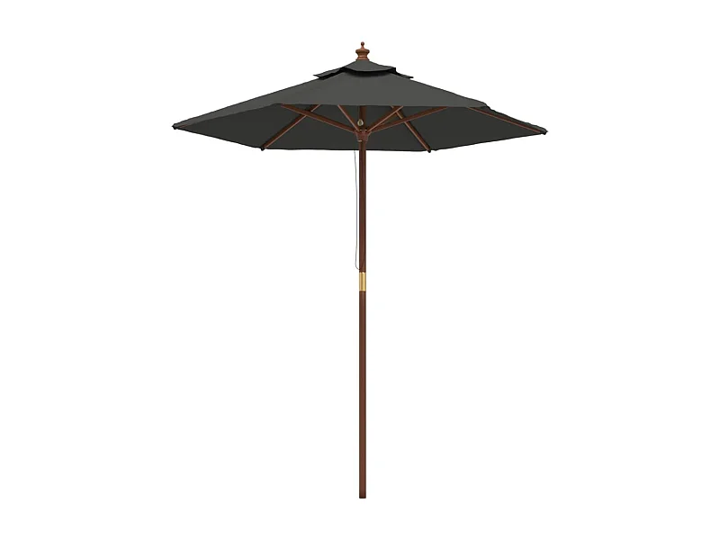 Delinra  Parasol met houten paal 196x231 cm antracietkleurig