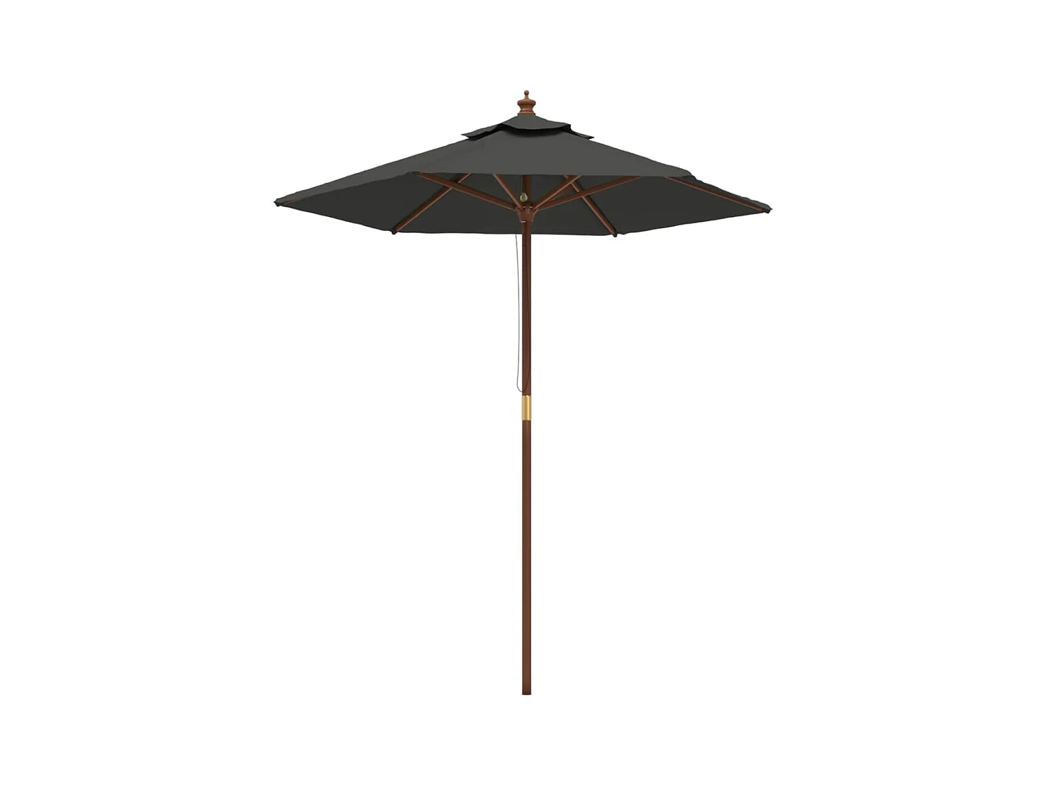 Delinra  Sombrilla jardín con poste de madera gris antracita 196x231 cm