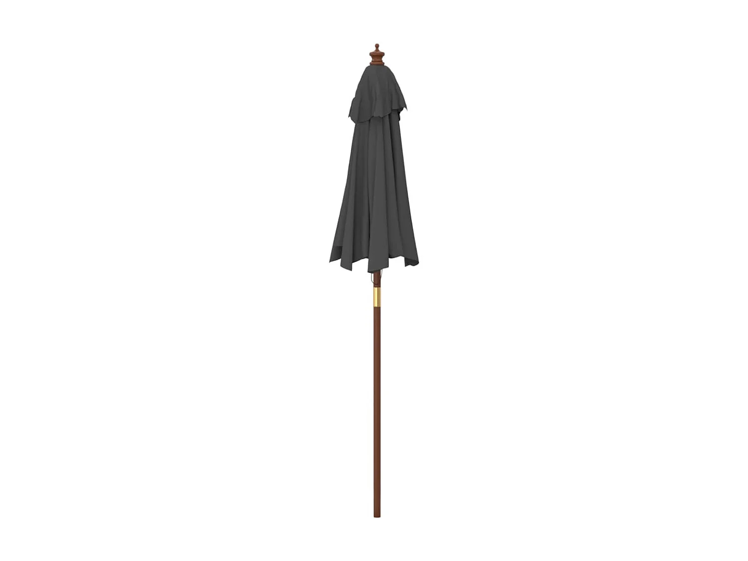 Delinra  Parasol de jardin avec mât en bois anthracite 196x231 cm