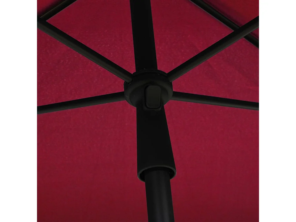 Caylan  Sombrilla de jardín con poste burdeos rojo 210x140 cm