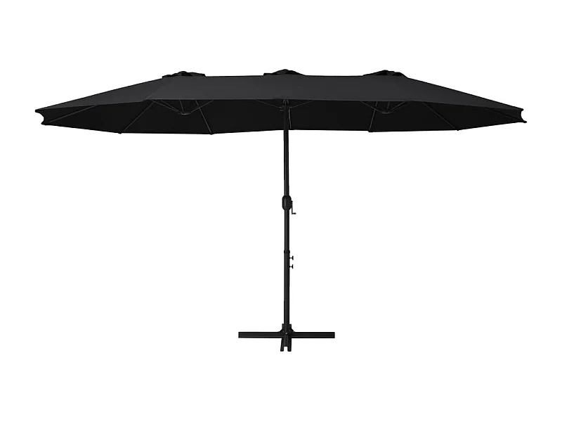 Kustaa  Sombrilla de jardín con palo de aluminio negro 460x270 cm