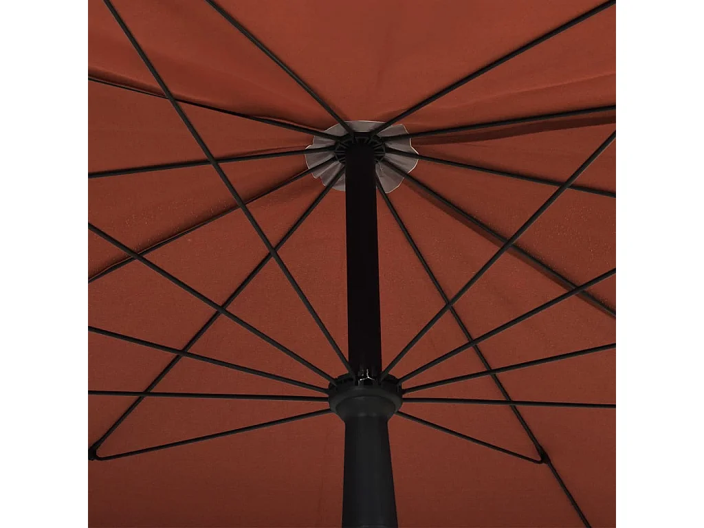 Seinäjoki  Parasol de jardin avec mât 200x130 cm terre cuite