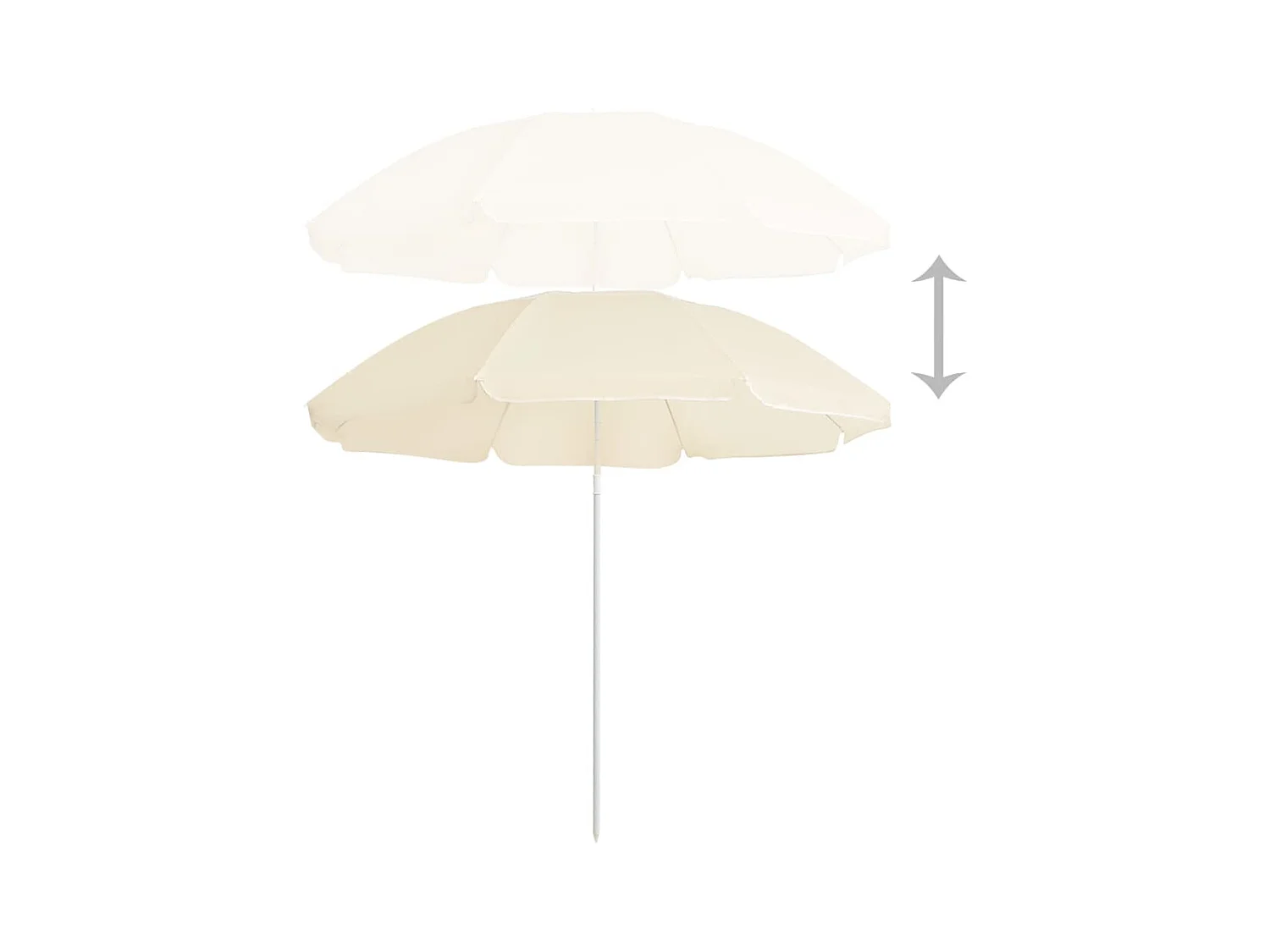 Ralina  Parasol de jardin avec mât en acier sable 180 cm