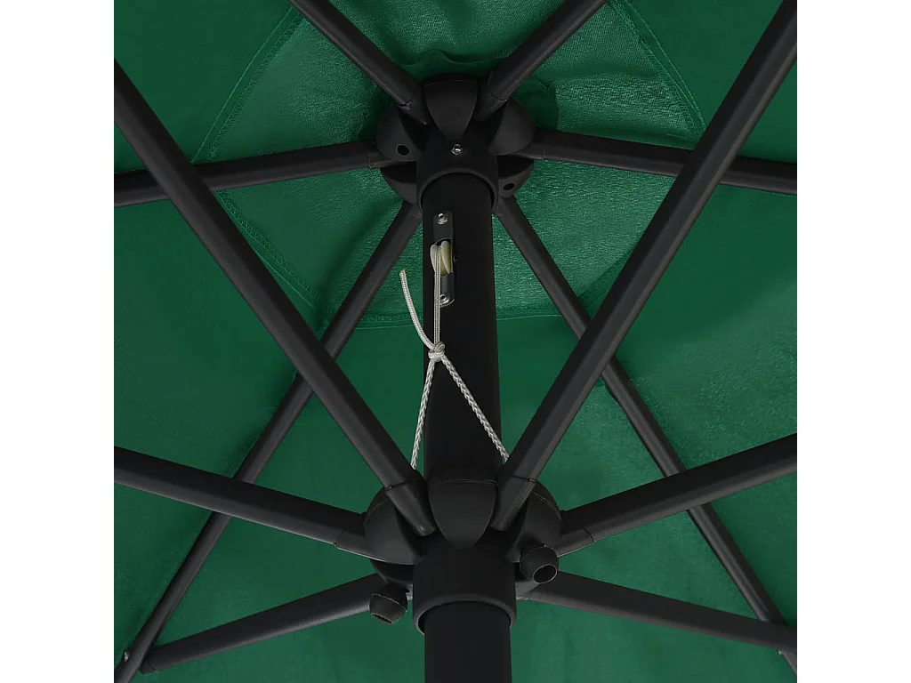 Qerlan  Parasol de jardin et mât en aluminium 270x246 cm Vert