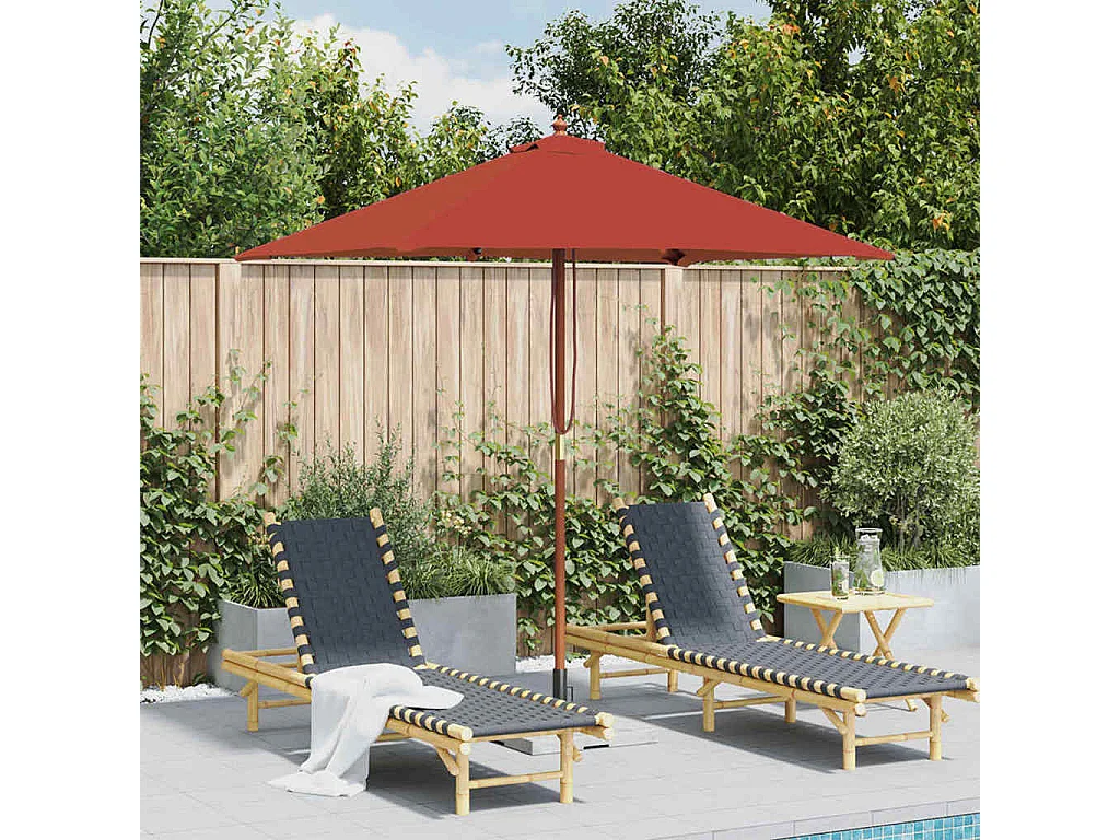 Keano  Parasol met houten paal 150x200 cm terracottakleurig