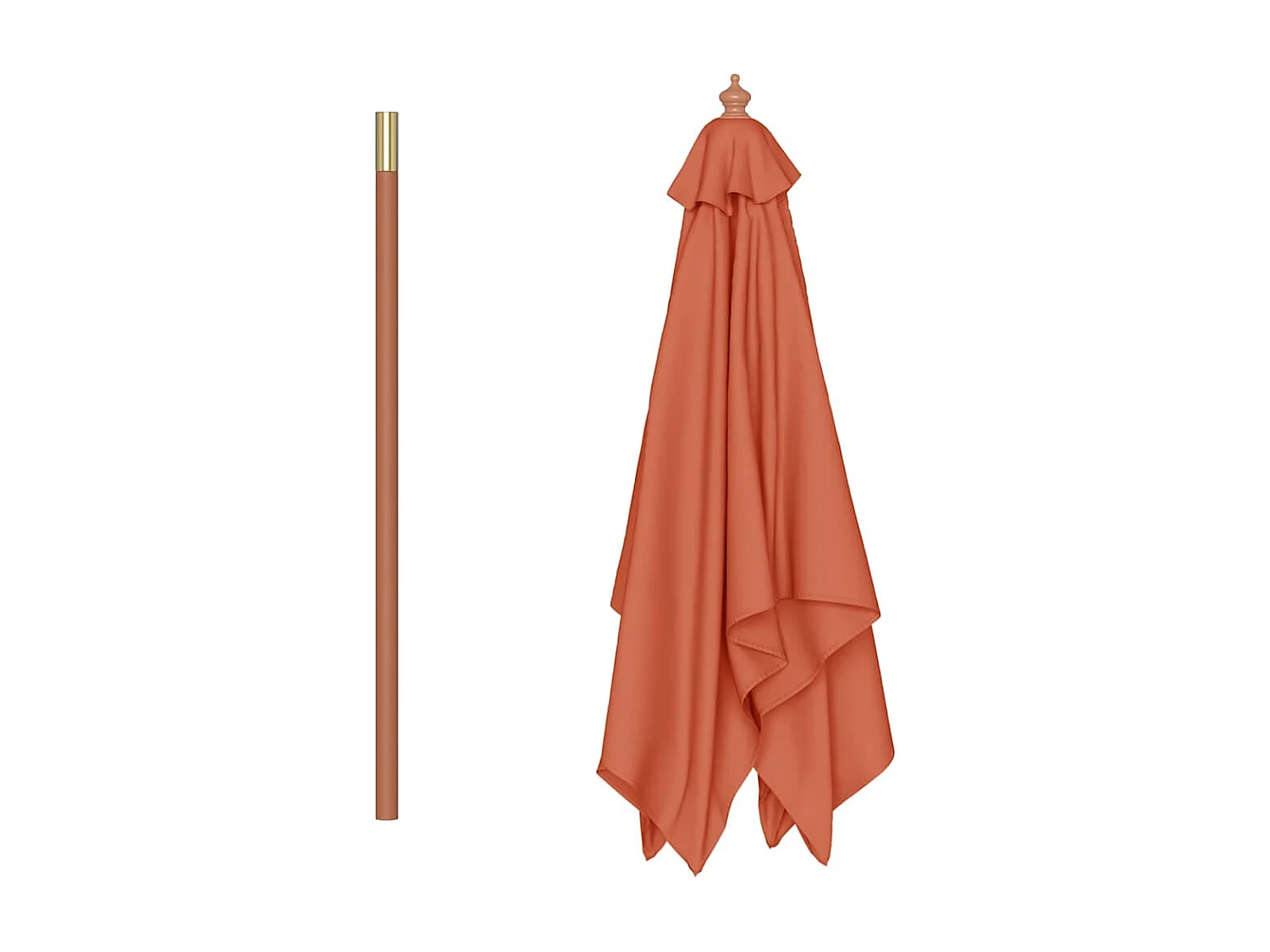 Keano  Parasol met houten paal 150x200 cm terracottakleurig