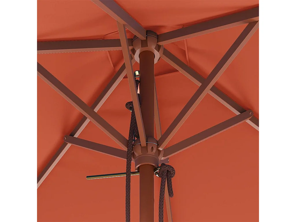 Keano  Parasol met houten paal 150x200 cm terracottakleurig