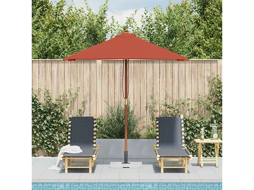 Keano  Parasol met houten paal 150x200 cm terracottakleurig