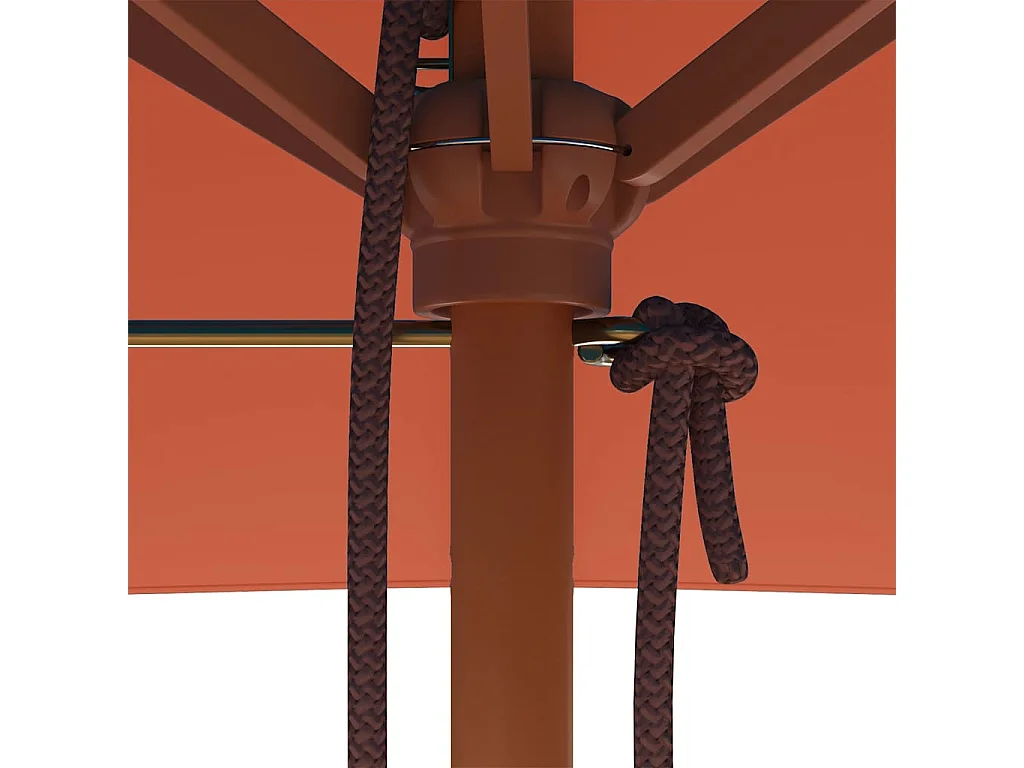 Keano  Parasol met houten paal 150x200 cm terracottakleurig