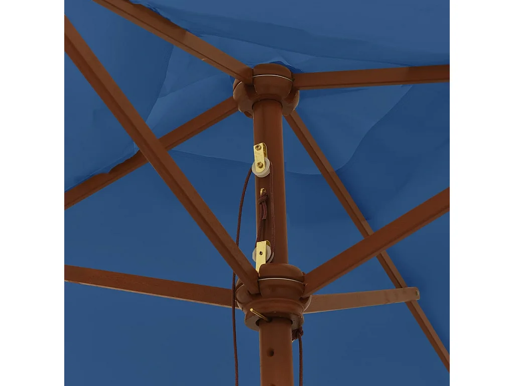 Daranor  Parasol met houten paal 198x198x231 cm azuurblauw