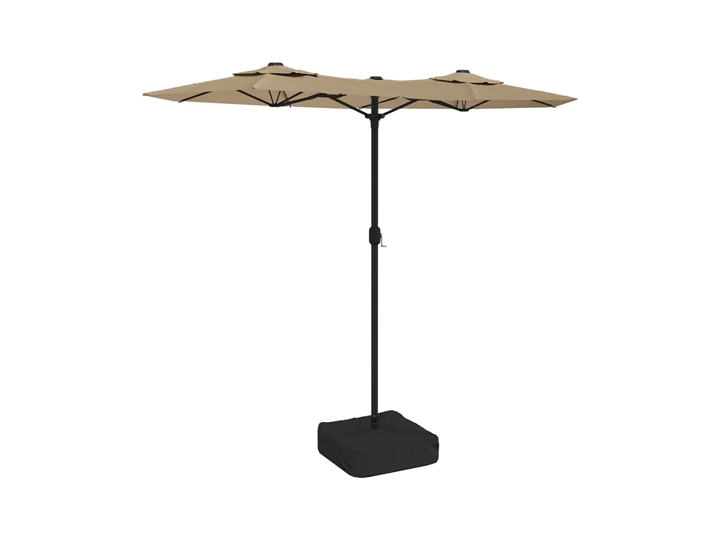 Eryx  Parasol de jardin à double tête taupe 316x145 cm