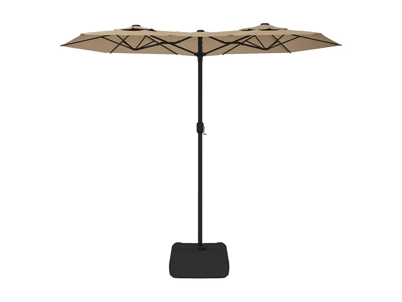 Eryx  Parasol de jardin à double tête taupe 316x145 cm