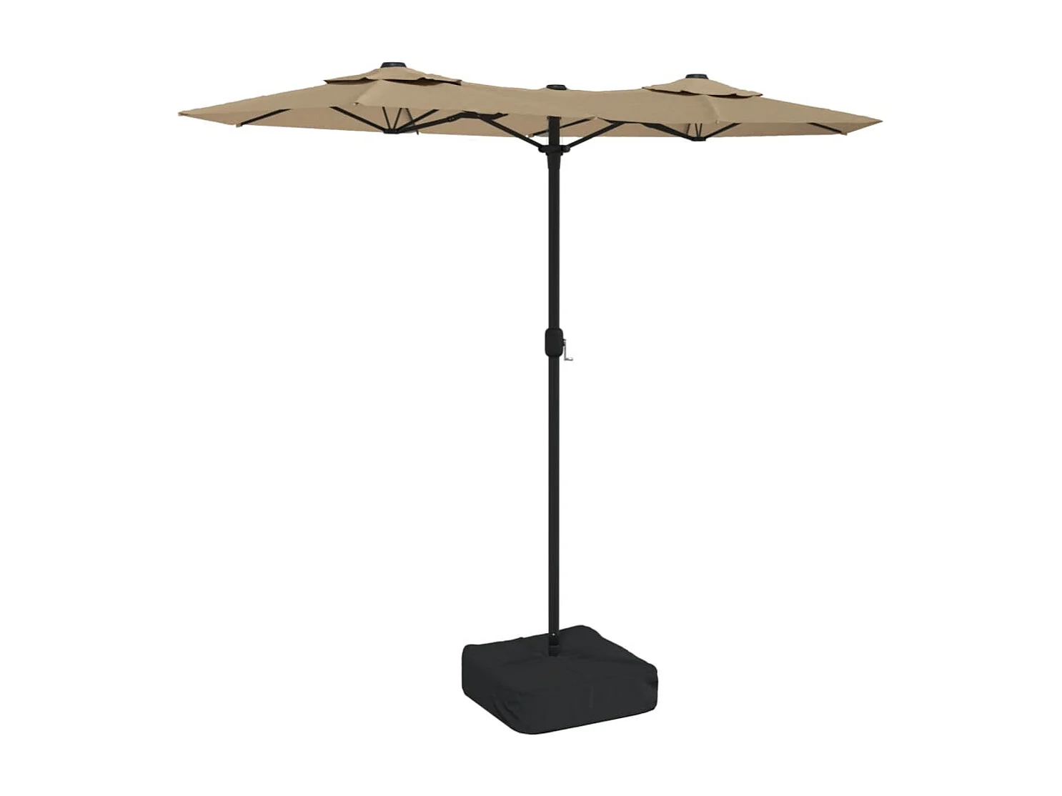 Eryx  Parasol de jardin à double tête taupe 316x145 cm
