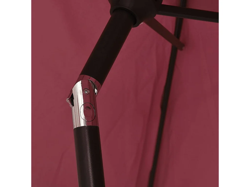 Arabella  Parasol de jardin avec lumières LED mât en acier rouge bordeaux