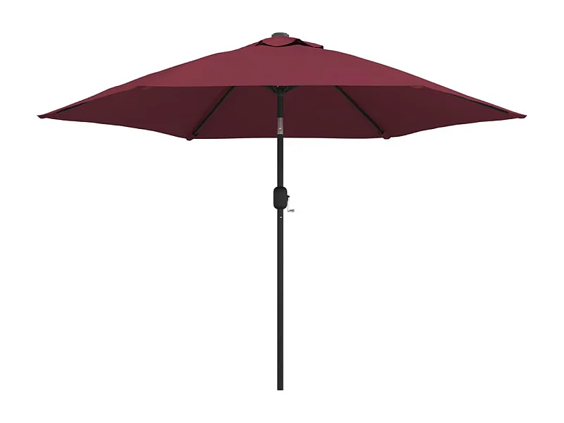 Arabella  Parasol met LED-verlichting en stalen paal 300 cm bordeauxrood