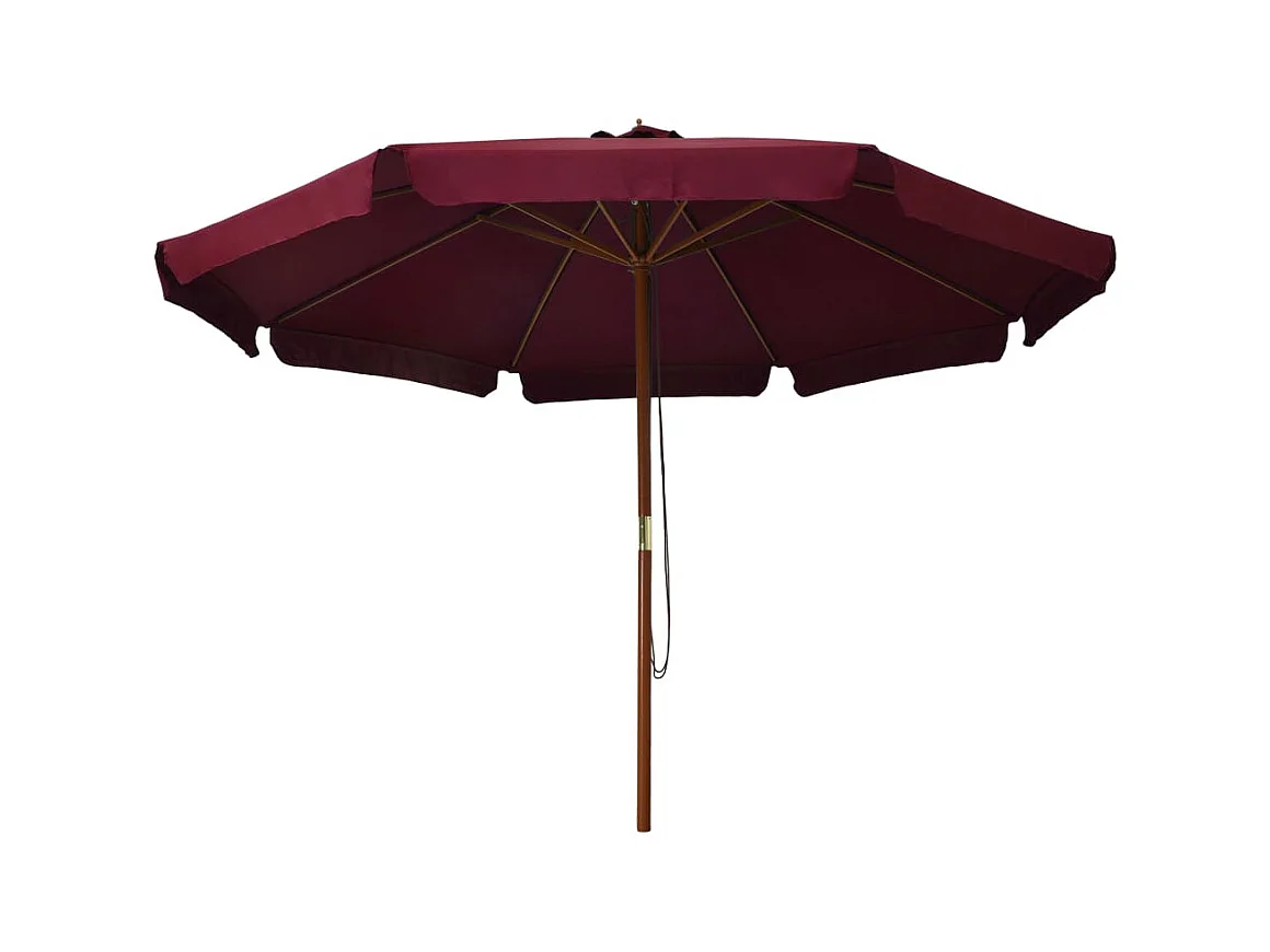 Eastvale  Parasol d'extérieur avec mât en bois 330 cm Bordeaux