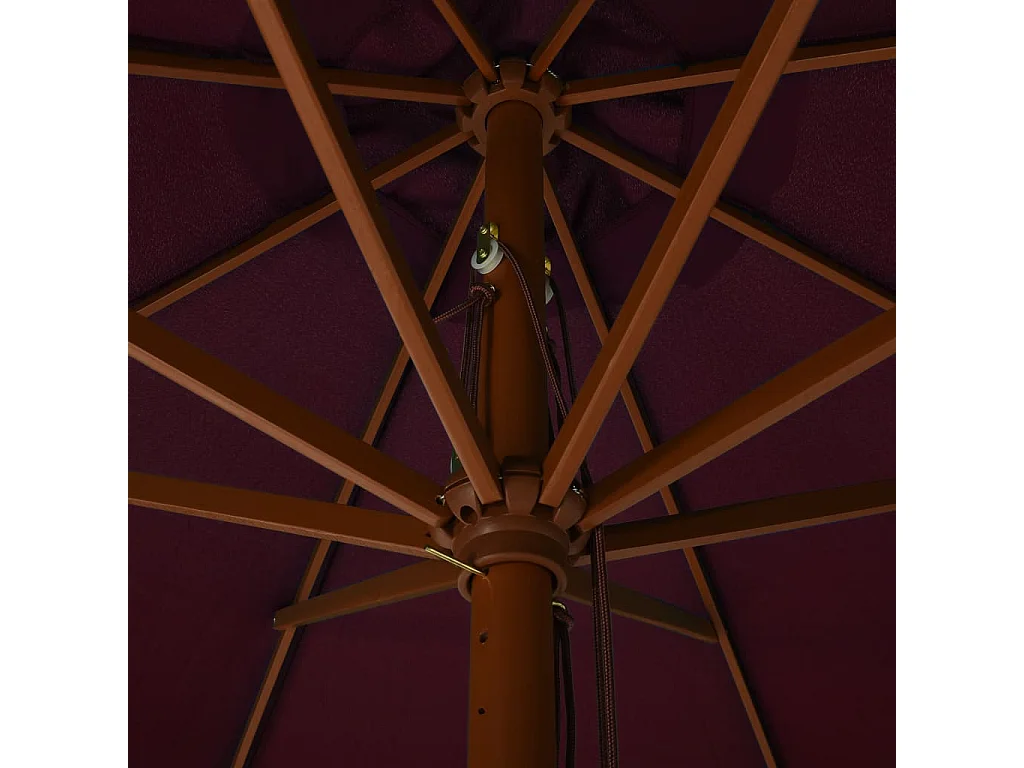 Eastvale  Parasol d'extérieur avec mât en bois 330 cm Bordeaux