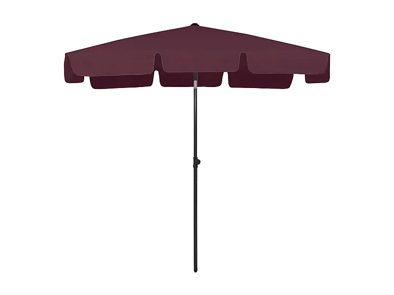 Roxanne  Parasol de plage rouge bordeaux 200x125 cm