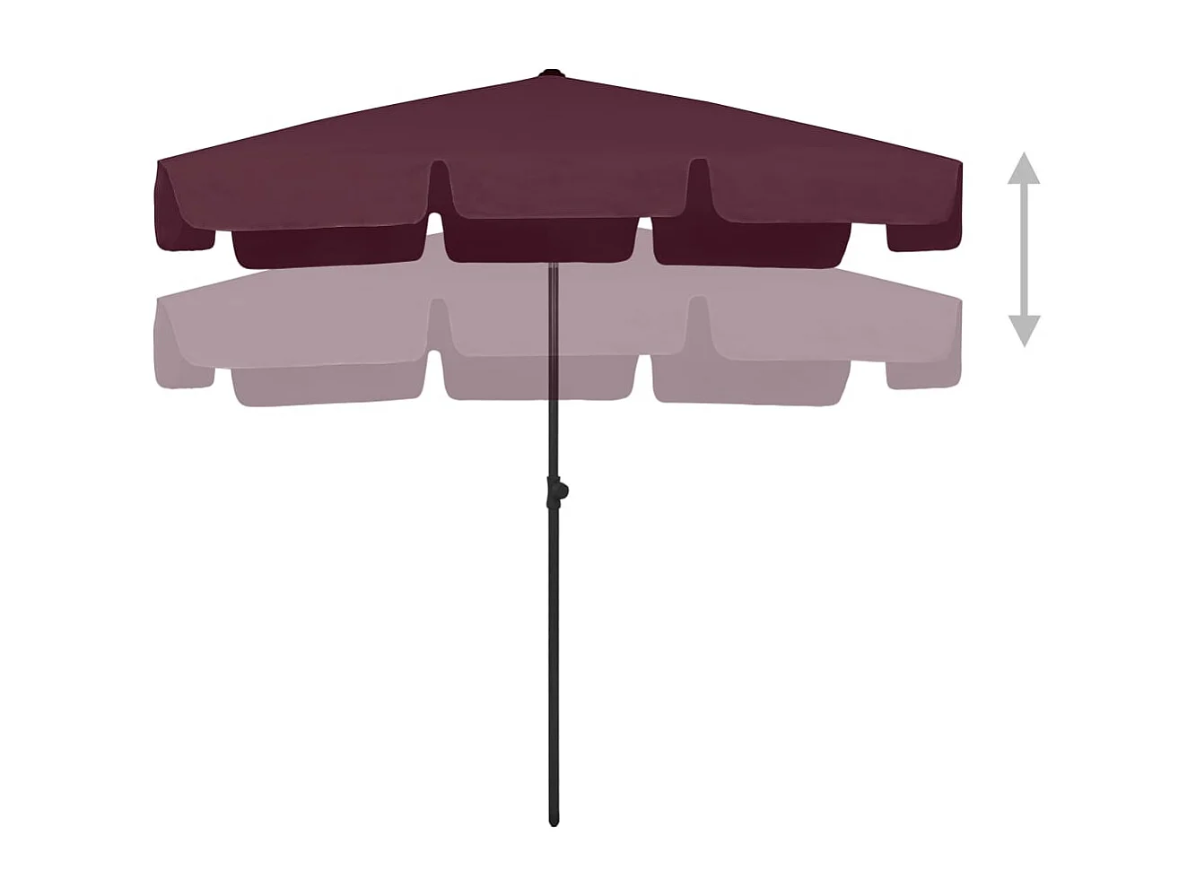 Roxanne  Strandparasol 200x125 cm bordeauxrood