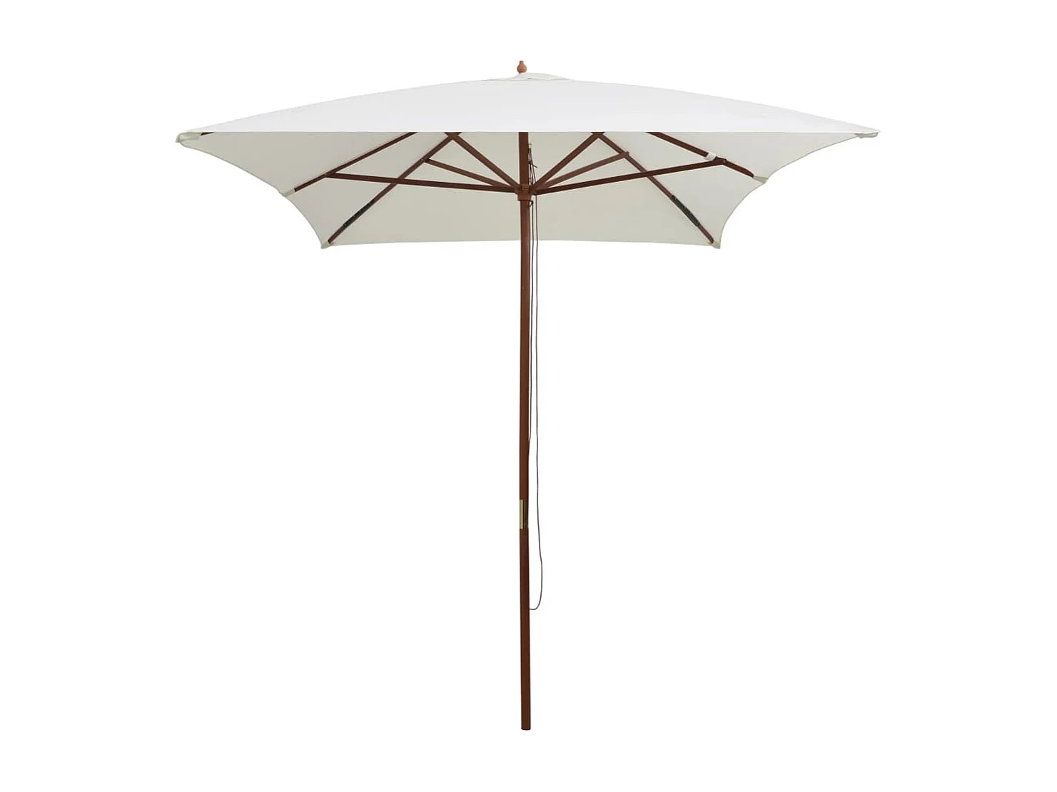 Isabel María  Parasol avec poteau en bois 200 x 300 cm Blanc crème