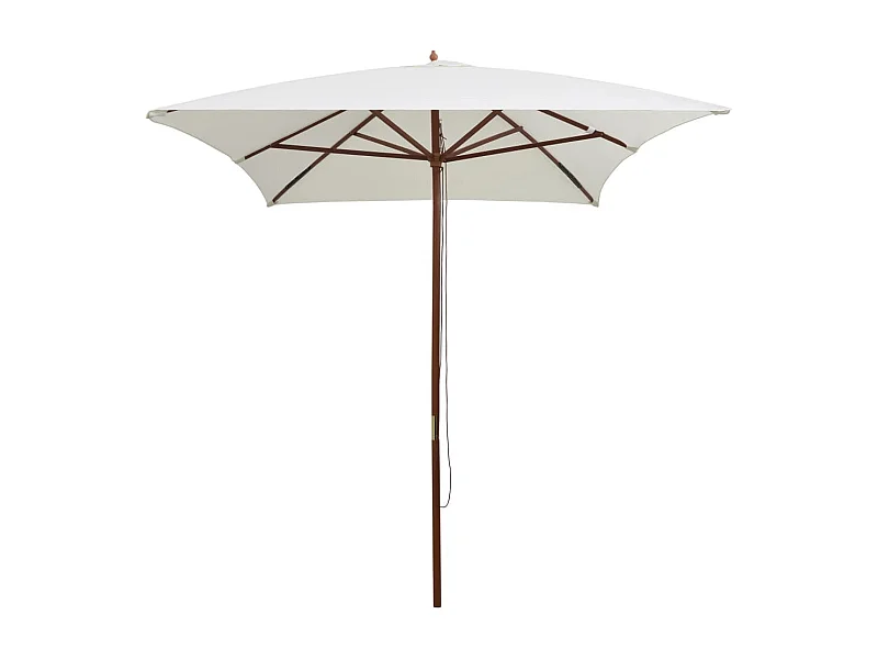 Isabel María  Parasol avec poteau en bois 200 x 300 cm Blanc crème