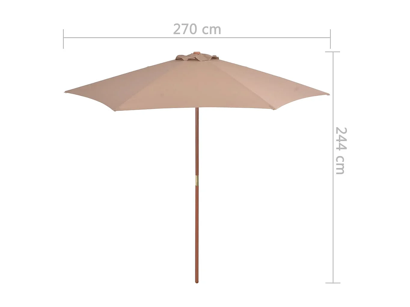 Inglewood  Parasol met houten paal 270 cm taupe