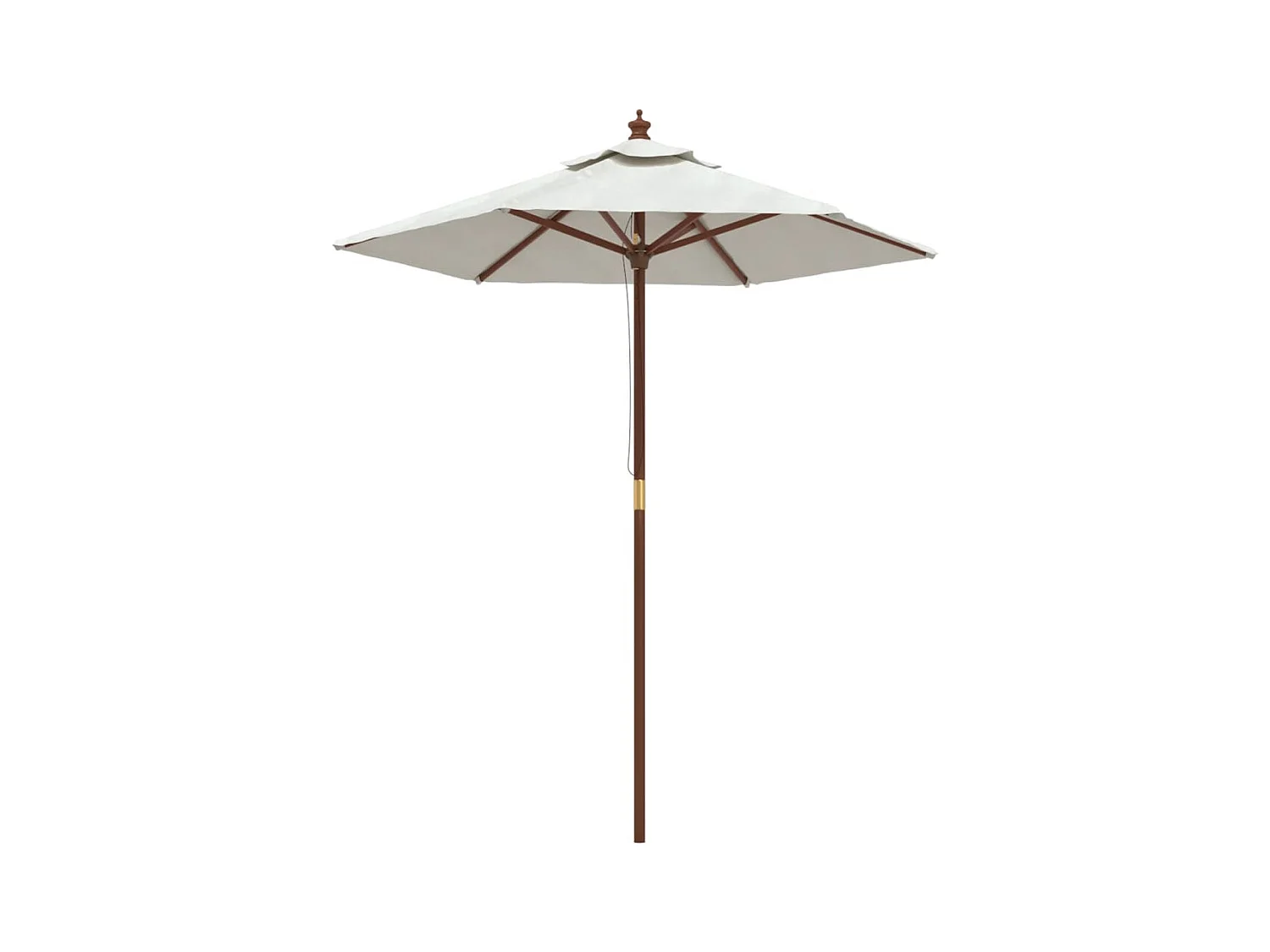 Delinra  Parasol de jardin avec mât en bois sable 196x231 cm