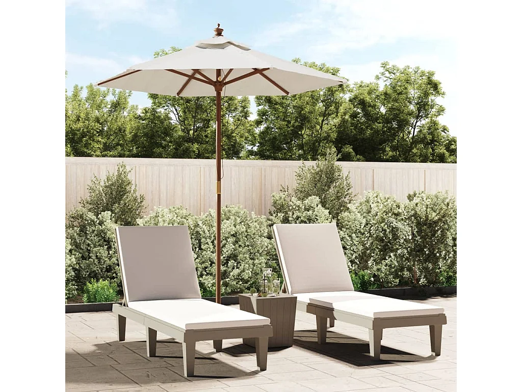 Delinra  Parasol de jardin avec mât en bois sable 196x231 cm