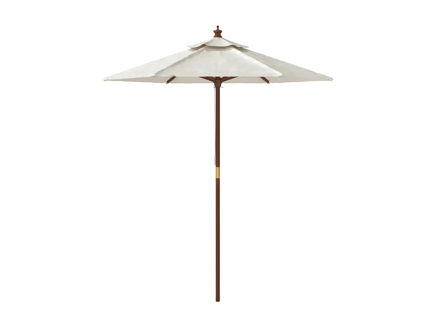 Delinra  Parasol de jardin avec mât en bois sable 196x231 cm
