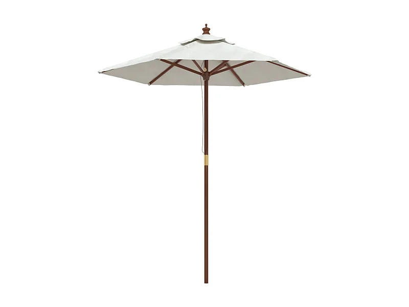 Delinra  Sombrilla de jardín con poste de madera color arena 196x231 cm